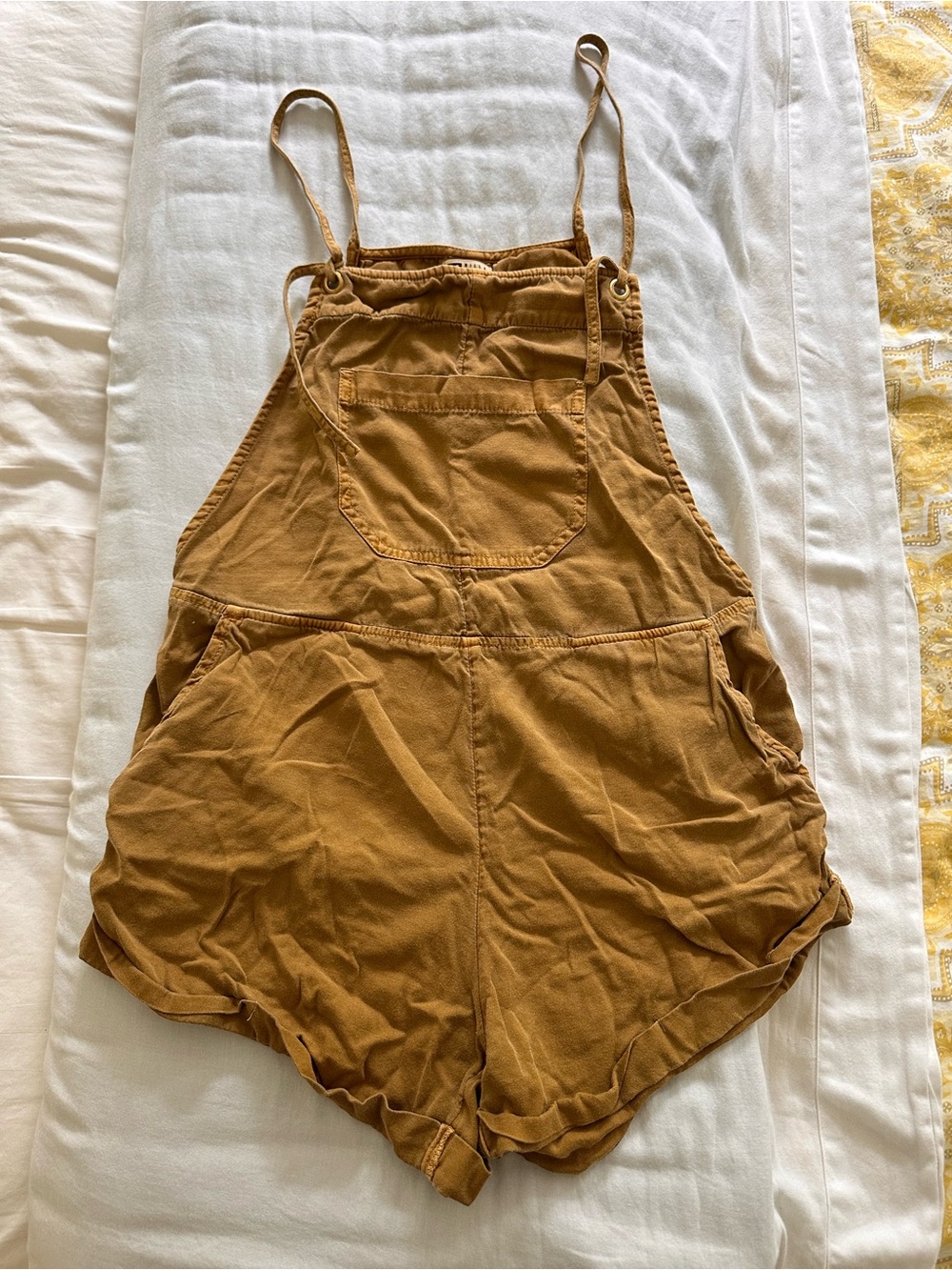 Billabong Mustard Cotton Overall Shorts